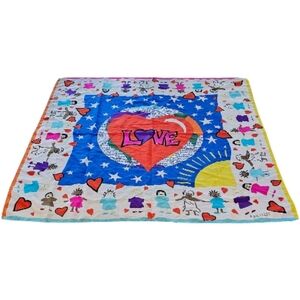 Vintage ESCADA Silk Scarf Colorful Silk Scarf Vintage Scarf Love Made In Italy